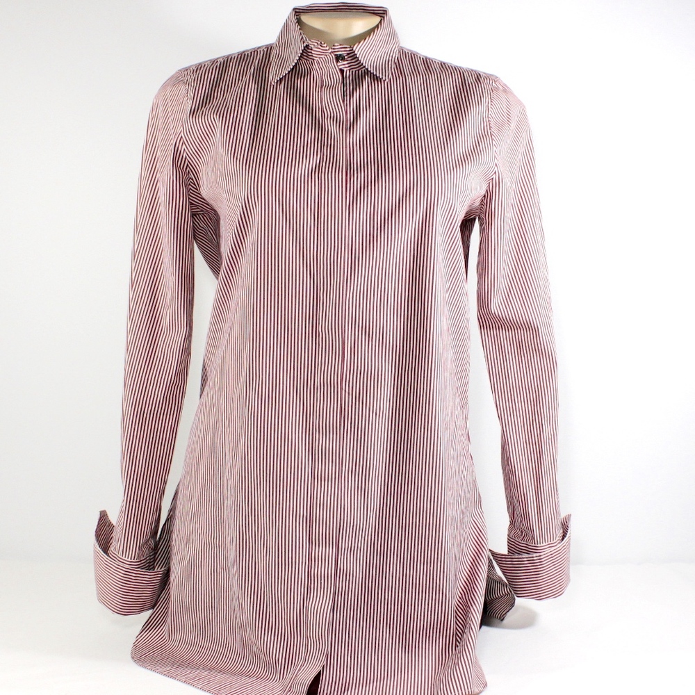 J Crew Classic Fit Boy-Shirt Red Stripes Size 2